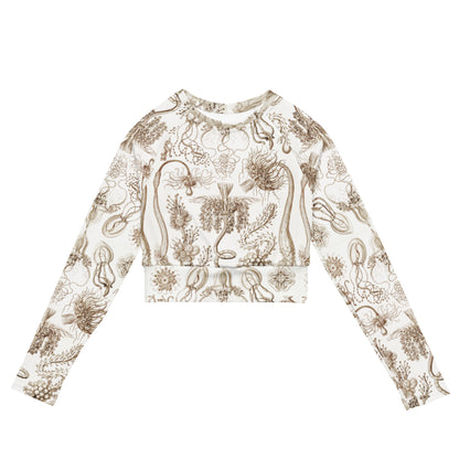 Sand Flowers - Recycled Crop Rash Guard Sun Shirt