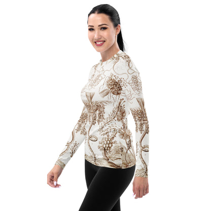 Sand Flowers - Women's Rash Guard Sun Shirt